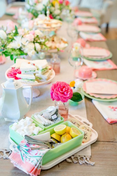 How to Host a Ladies Tea Party – Jenny Cookies Tea Party For Adults, Pretty Party Decorations, Host A Tea Party, Ladies Tea Party, Mothers Day Tea, Adult Tea Party, Cucumber Tea Sandwiches, Vintage Jadeite, Party For Adults