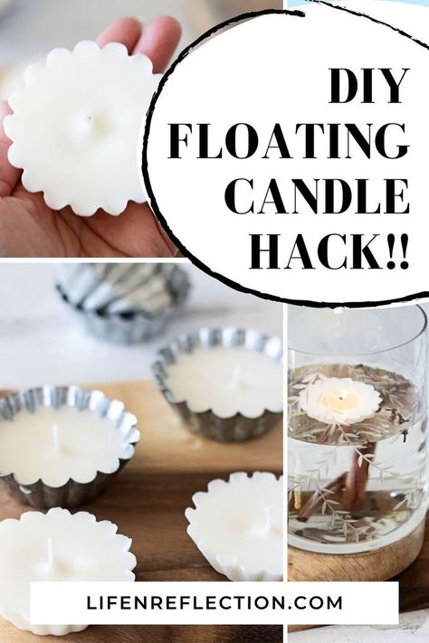 Make Floating Candles, Floating Candle Decorations, Candle Hack, Diy Floating Candles, Candles At Home, Fun Diy Craft Projects, Floating Candle Centerpieces, Light A Candle, Floating Candle