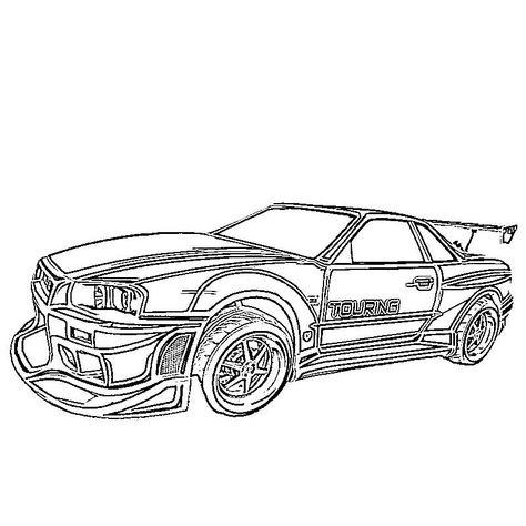 Gtr Coloring Pages, Rocket League Drawing, Rocket League, Sketchbook Art, Nissan Gtr, Sketchbook Art Inspiration, Art Sketchbook, Rocket, Nissan