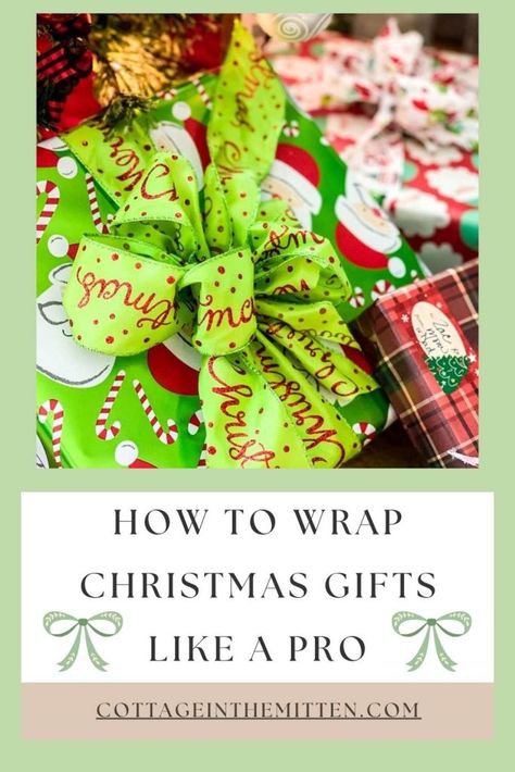 How to Wrap a Christmas Gift Like a Pro: Easy and Stylish Gift Wrapping Ideas - Pinterest Pin How To Wrap Gifts Like A Pro, Beautiful Christmas Wrapping, Christmas Gift Tags Diy, Gift Wrapping Ideas, The Mitten, Holiday Greenery, Giving Gifts, How To Wrap, Gift Tags Diy