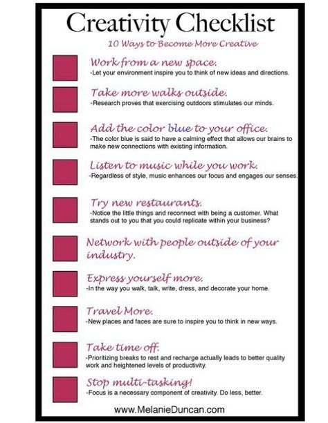 (Creativity Checklist) Creative Thinking, Creative Life, Creative Writing, Writing Tips, The Words, Problem Solving, Inspire Me, Self Improvement, Self Help