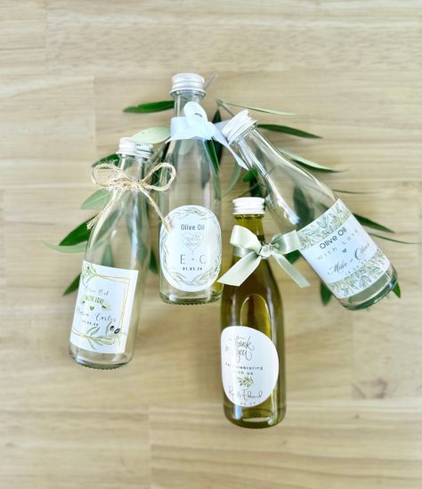 Fill your own Olive Oil | Personalized Olive Oil Bonbonniere | Olive Oil Favors | Olive Oil mini Bottles | Personalized Olive Oil Bottles Italian Food Wedding, Olive Oil Wedding Favors, Olive Oil Favors, Sicilian Wedding, Add Meaning, Food Wedding Favors, Rustic Tableware, Artisanal Design, Wedding Bottles