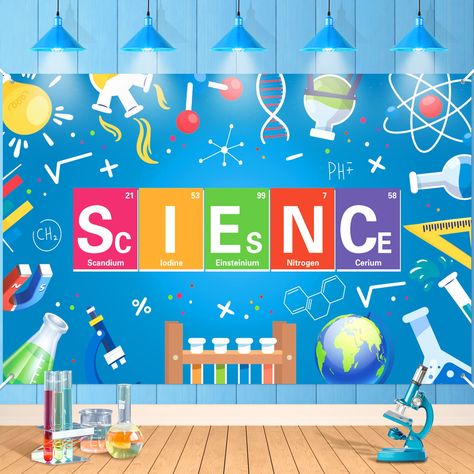 Science Night Decorations, Science Fair Decoration, Science Decoration Ideas, Science Event Decor, Science Day Decorations, Science Fair Decoration Ideas, Scientist Party Decorations, Science Fest Decoration Ideas, Scientist Birthday Party Decorations