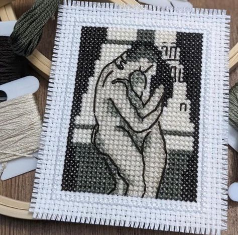 Mini Art Cross Stitch, Cross Stitch Painting, Stitch Painting, Miniature Needlepoint, Art Cross Stitch, Tiny Cross Stitch, Tiny Cross, Edvard Munch, Cross Stitch Books