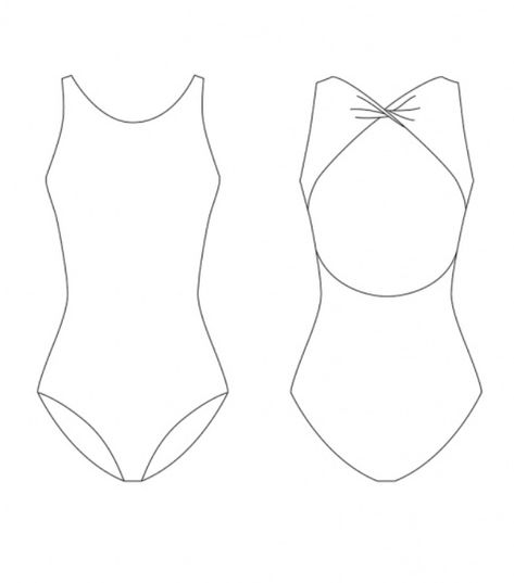 Ballet Outfit Drawing, Bodysuit Sketch, Swimwear Drawing, Swimsuit Sketch, Bodysuit Drawing, Swimsuit Drawing, Ballet Leotard Pattern, Leotard Pattern, Popular Swimwear