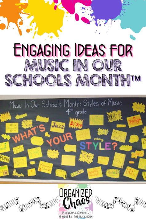 Music In Our Schools Month, Music Room Bulletin Boards, Music Education Lessons, Music Bulletin Boards, Music Class Activities, Interactive Bulletin Board, Elementary Music Class, Music Teaching Resources, Middle School Music