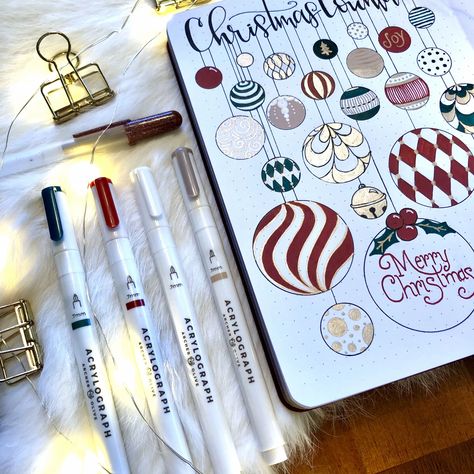 Christmas Countdown Bullet Journal, Holiday Bullet Journal, Christmas Countdown Ideas, Countdown Ideas, Ideas Bullet Journal, Bullet Journal Christmas, December Bullet Journal, Christmas Card Envelopes, Journal 2024