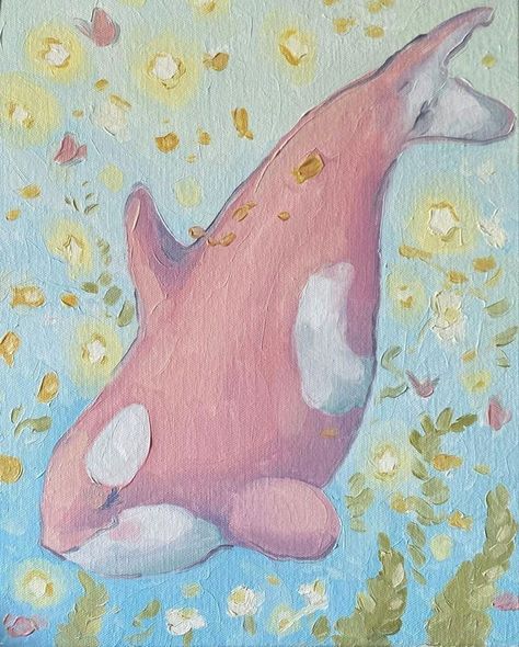 Pink Whale Art, Icons Coquette, Photowall Ideas, Pink Ocean, Cute Canvas Paintings, Cute Paintings, Cute Canvas, Amazing Drawings, Fairytale Art