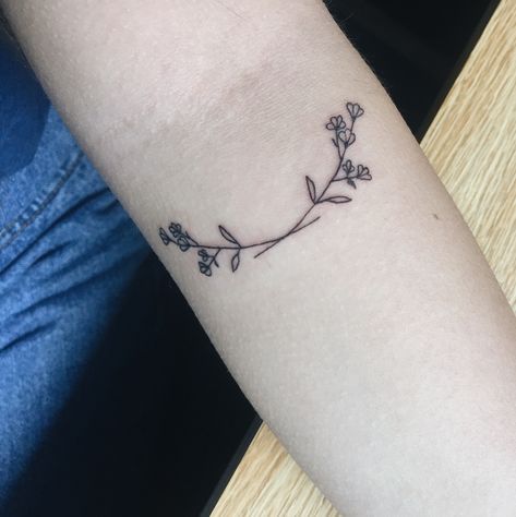 Baby Breath Tattoo, Hand Written Tattoos, Breath Tattoo, Arm Wrap Tattoo, Wrap Tattoo, Dragonfly Tattoo Design, Breath Flowers, Taurus Tattoos, Writing Tattoos