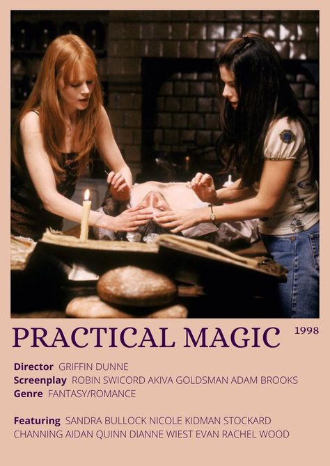 Practical Magic Halloween Costume, Nicole Kidman Movies, Practical Magic Movie, Aidan Quinn, College Poster, Magic Birthday, Movie Black, Classic Movie Posters, Movie Poster Wall