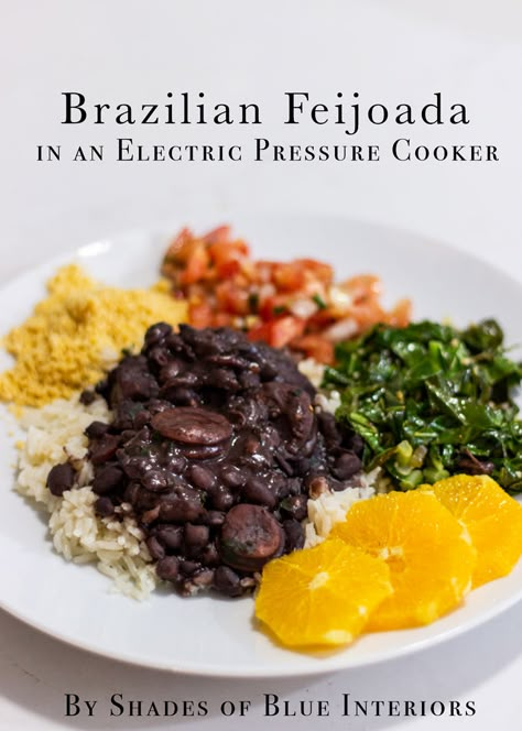 Brazilian Feijoada Recipe - Shades of Blue Interiors Brazilian Feijoada, Mrs Dash Seasoning, Feijoada Recipe, Afro Caribbean, Blue Interiors, Rib Meat, Bean Stew, Electric Pressure Cooker, Instant Pot Dinner Recipes