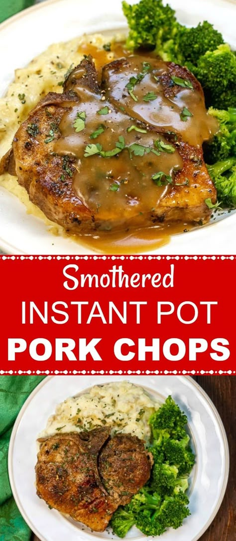 Instapot Pork Chops With Gravy, Instapot Creamy Porkchops, Pork Chip In Instant Pot, Insta Pot Smothered Pork Chops, Frozen Porkchop Instantpot Recipes, Pressure Cooker Pork Chops And Gravy, Instant Pot Smothered Pork Chops With Cream Of Mushroom Soup, Instant Pot Porch Chops, Instant Pot Mississippi Pork Chops