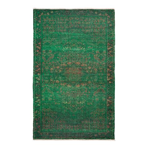 Green Overdyed Wool and Recycled Polyester Area Rug - World Market Green Runner Rug, Scatter Rugs, Tibetan Rugs, Traditional Contemporary, White Fringe, Green Area Rug, Green Area Rugs, Wool Rugs, World Market