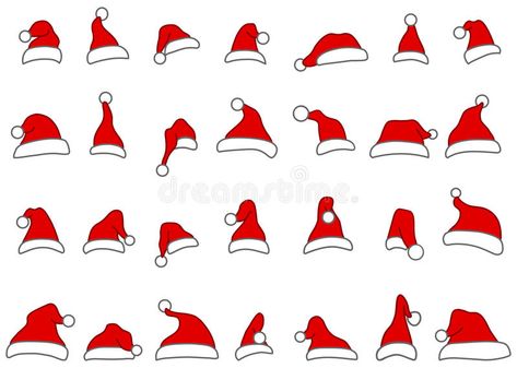 How To Draw Santa, Christmas Doodles, Rock Painting Ideas Easy, Santa Hats, Christmas Icons, All Things Purple, Christmas Templates, Christmas Drawing, Christmas Hat