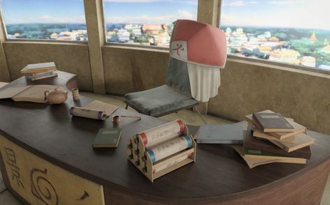 ArtStation - The cabinet of Hokage., Bogdan Drozdov Hokage Aesthetic, Konoha Aesthetic, Naruto Backgrounds, Naruto Background, Apartments Ideas, Hokage Naruto, Acnh Inspo, Dysfunctional Family, A Series Of Unfortunate Events