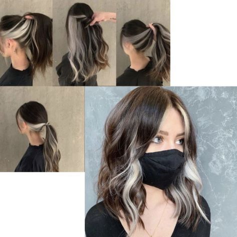 Short Haircut Aesthetic, Haircut Aesthetic, Haircut Tips, Peekaboo Hair Colors, Color Block Hair, Trendy Bob, Rambut Brunette, Trendy Bob Hairstyles, Wavy Hairstyle