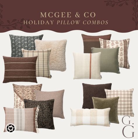 Winter Sofa Pillows, Christmas Pillow Combinations, Mcgee And Co Living Room, Design Moodboard Inspiration, Moody Organic, Decor Console Table, Rugs Target, Chair Pillows, Mcgee Target