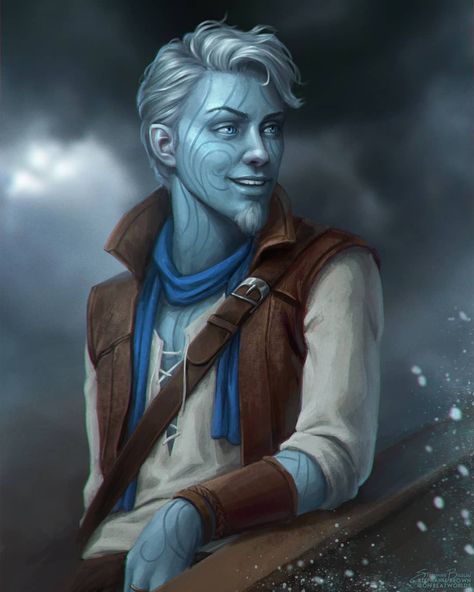 "Mi piace": 503, commenti: 2 - Stephanie Brown (@offbeatworlds) su Instagram: "A pirate storm genasi! This is a #dnd commission that was really fun because storm genasi is…" Storm Genasi, Air Genasi Male, Genasi Dnd, Air Genasi, Water Genasi, Free Reign, Pathfinder Character, Dungeons And Dragons Art, Stephanie Brown