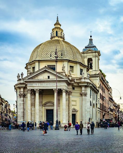 Church Exterior, Italy December, Piazza Del Popolo, Rome City, Watercolor Architecture, Horse Illustration, Boy Illustration, Italy Photography, Three Graces