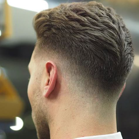 Low Drop Fade with Thick Textured Brushed Back Hair Types Of Fade Haircut, Drop Fade Haircut, Mens Hairstyles Fade, Thick Hair Remedies, Low Fade Haircut, Gents Hair Style, Mens Hairstyles Medium, Mens Hairstyles Thick Hair, Faded Hair