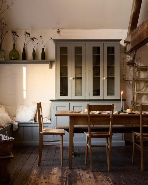 The Shaker Table | deVOL Kitchens Shaker Interior Design, Shaker Dining Table, Shaker Interior, Shaker Table, Devol Kitchens, Victorian Kitchen, Shaker Style Kitchens, Yellow Kitchen, Cafe Chairs