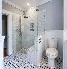 Shower Layout, Half Wall Shower, Bathroom Remodel Small Diy, Small Bathroom With Shower, Diy Shower, Stunning Bathrooms, Casas Coloniales, Bathroom Remodel Shower, Corner Shower