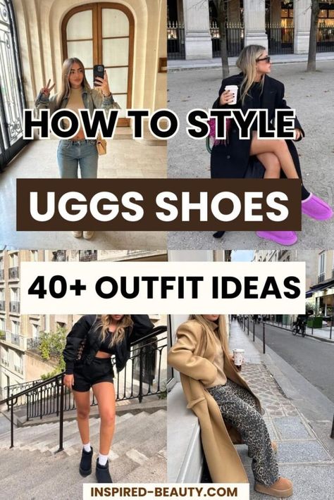 How To Wear UGGs Boots | 40+ Outfit Ideas Style Guide Ugg Boot Style, Women Ugg Boots Outfit, Ugg Boots With Dress, Work Outfits With Uggs, How To Wear Short Uggs, How To Style Short Ugg Boots, What To Wear With Ugg Boots, Ugg Ankle Boots Outfit, Ugg Booties Outfit