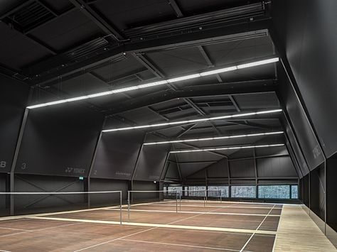 Tennis Court Design, Squash Club, Church Building Plans, Indoor Sports Court, Sports Facility Architecture, Indoor Tennis, Green Gym, Sport Center, Multipurpose Hall