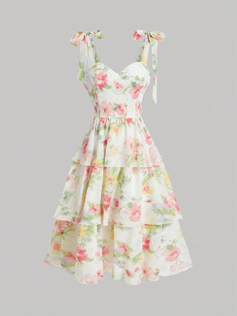 Spring And Summer Dresses, Cute Summer Dresses Long, Dresses For Cruise, European Summer Dresses, Floral Corset Dress, Hawaii Dresses, Vintage Summer Outfits, Summer Dress Casual, Cute Dress Outfits