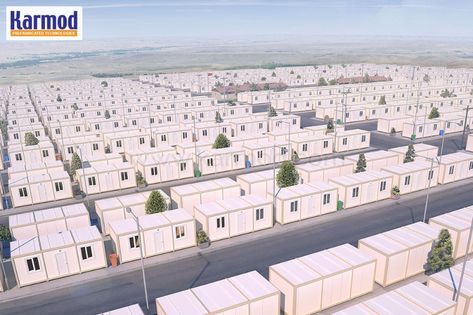 Refugee Housing, Homeless Shelter Design, Tiny Containers, Syrian Refugee Camps, Emergency Housing, Building Elevations, Emergency Shelters, Emergency House, Prefabricated Structures