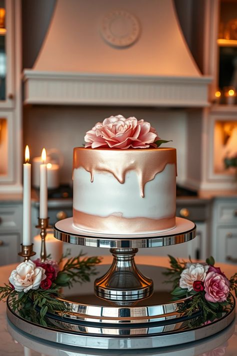 Get ready to wow your guests with these 23 stunning rose gold cake ideas! From elegant rose gold fondant creations to sparkling decorations, these designs bring an air of sophistication to every milestone event. Ideal for birthdays, weddings, and baby showers, each cake is a unique masterpiece that truly stands out. Whether you're a baking enthusiast or simply seeking inspiration, these cakes will spark your creativity and elevate your celebrations. Let's make your next event a delightful, dazzling occasion! Rose Gold Cake Ideas, Rose Gold Fondant, Gold Cake Ideas, Ombre Rosette Cake, Gatsby Cake, Gold Fondant, Sparkle Decorations, Rose Gold Cake, Diy Wedding On A Budget