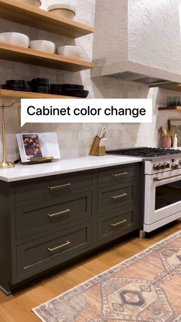 Cast Iron Sherwin Williams Cabinets, Cast Iron By Sherwin Williams, Sherwin Williams Porpoise Cabinets, Iron Kitchen Cabinets, Sw Cast Iron Cabinets, Sw Cast Iron Paint, Roycroft Bronze Green Sherwin Williams Cabinets, Sw Rock Bottom Cabinets, Sw Cast Iron