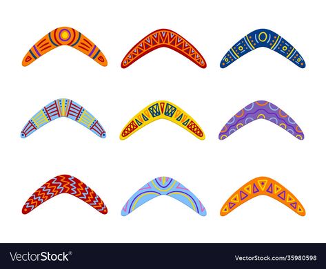 Australian Boomerangs, Aboriginal Boomerangs, Small World, Flat Design, Icon Set, Design Style, Png Images, Adobe Illustrator, Ginger