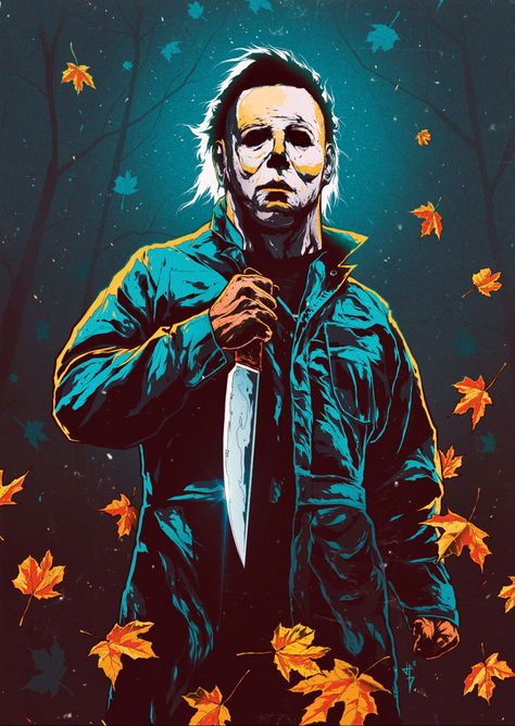 MICHAEL MYERS • HALLOWEEN Michael Myers Iphone Wallpaper, Michael Myers Painting Canvases, Halloween Michael Myers Art, Dbd Wallpaper, Halloween Driveway, Michael Myers Wallpaper, Halloween Films, Jason Horror, Michael Meyers