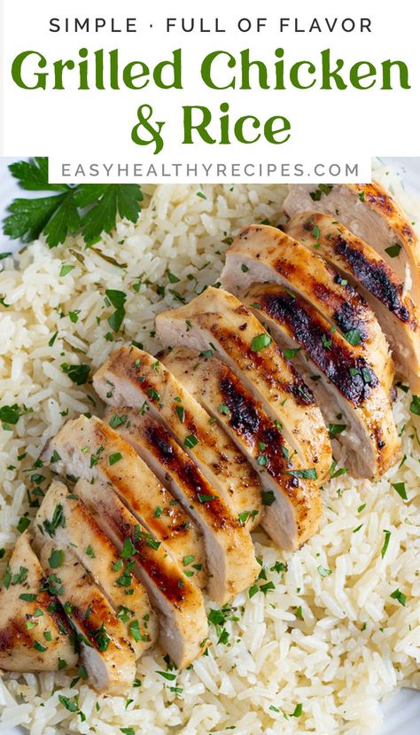 Grilled Chicken And Rice, Simple Grilled Chicken, Healthy Rice Recipes, Chicken And Rice Recipe, White Rice Recipes, Chicken And Rice Dishes, Meal Rotation, Easy Grilling Recipes, Easy Grilled Chicken