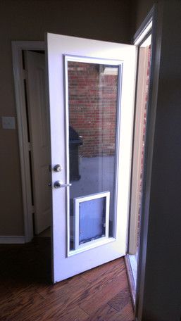 Door In Kitchen To Outside, Pet Door Sliding Glass Door, Dog Mudroom, Sliding Glass Dog Door, Patio Dog Door, Large Dog Door, Pet Patio Door, Coastal Bathroom Design, Dog Doors