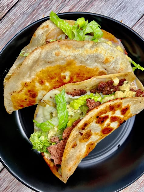 Tik Tok Tacos, Big Mac Tacos Tik Tok, Tik Tok Big Mac Taco, Tik Tok Smash Burger, Keto Big Mac Tacos, Blackstone Big Mac Tacos, Big Mac Tacos Keto, Tik Tok Recipes Healthy, Big Mac Tacos On Blackstone