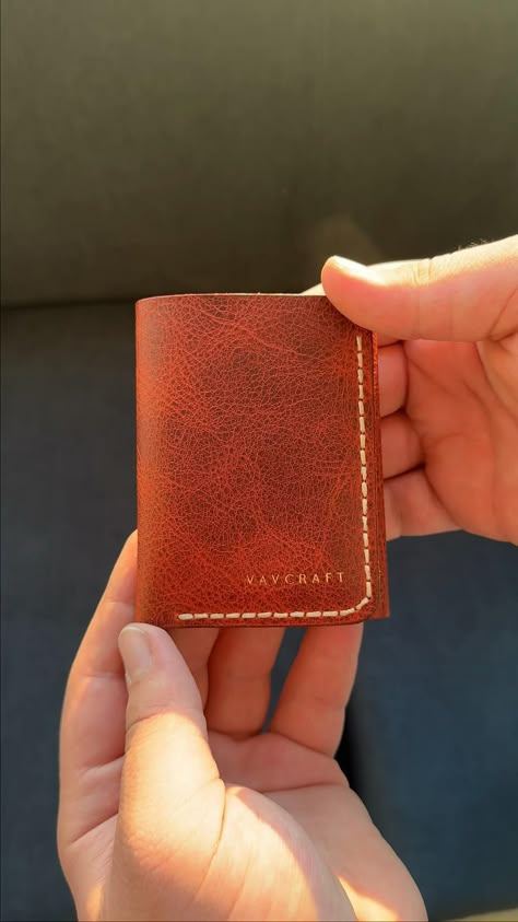 Handcrafted Trifold Leather Wallet. It is functional, stylish and a perfect gift for him on any occasions like Father’s Day, Anniversary, Birthday or Valentine’s Day. Trifold Wallet Pattern, Leather Wallet Mens Handmade, Mens Leather Wallet Bifold, Diy Leather Wallet, Leather Wallet Design, Best Leather Wallet, Full Grain Leather Wallet, Handbag Sewing Patterns, Diy Leather Projects