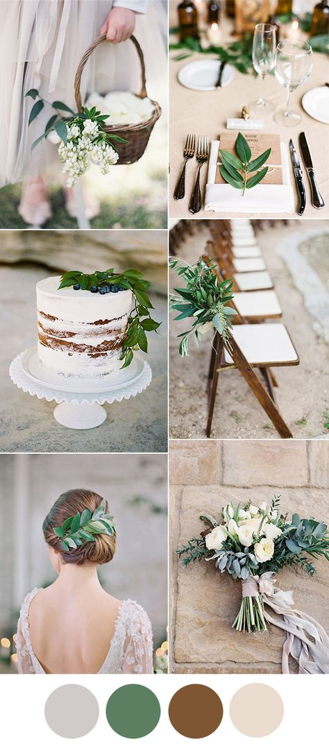 light grey, greenery and brown stylish wedding color inspiration Simple Classic Wedding, Wedding Painter, Wedding Color Scheme, Wedding Color Palettes, Wedding Invitations Leaves, Eucalyptus Wedding Invitation, Flowers And Greenery, Wedding Color Inspiration, Eucalyptus Wedding