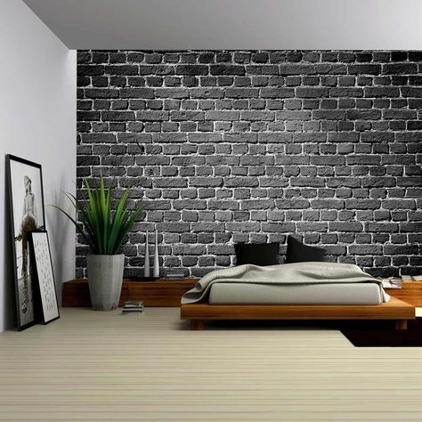 Dark Brick Wall, Fake Brick Wall, Brick Wall Bedroom, Fake Brick, Holding Paper, Brick Accent Wall, Black Brick Wall, Brick Wall Texture, Cinder Block Walls