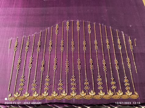 Simple Beats Work Blouse Design, Sleeve Beads Work, Tube Beads Work On Blouse, Aari Blouses, Magam Work Designs, Gold Jewelry Prom, Latest Bridal Blouse Designs, Hand Work Design, Maggam Work Designs