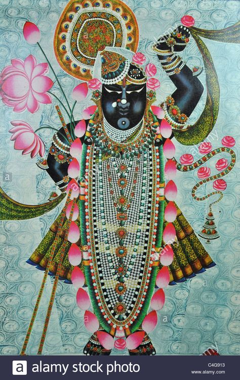 Download this stock image: Painting of Srinathji Swaroop - C4G913 from Alamy's library of millions of high resolution stock photos, illustrations and vectors. Cake Design Inspiration, Sri Radha, Pichwai Paintings, Sri Sri, Mandala Art Lesson, Art & Craft Paint, Tanjore Painting, Lord Krishna Wallpapers, Image Painting