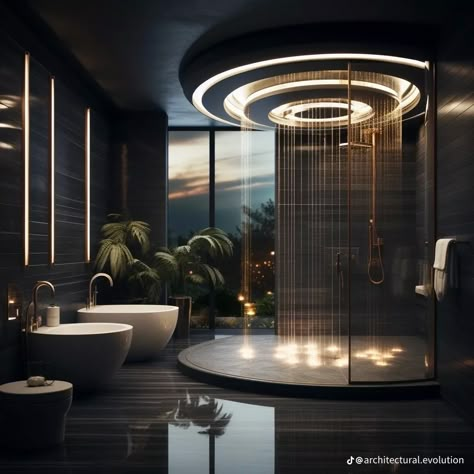 Bathroom Ceiling Design Modern, Switzerland Mansion, Jacuzzi Bathroom Luxury, Modern Mansion Bathroom, Luxury Washroom Design, Dream Bathroom Luxury, Luxury Sauna, Big Safe, Luxury Mediterranean Homes