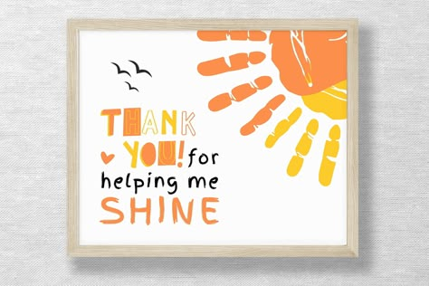 Thank You Handprint Craft, Teacher Appreciation Canvas Painting, Thanks For Helping Me Grow Handprint, Diy Preschool Teacher Appreciation Gifts, Thank You Card Preschool Teacher, Thank You Gift For Preschool Teacher, Thank You For Helping Me Grow Handprint, Toddler Crafts For Teacher Appreciation, Handprint Teacher Card