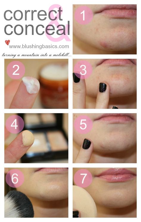 Correct & conceal acne with these steps. Corrective Makeup, Acne Makeup, Best Makeup Tutorials, Makeup Tip, Makeup Tricks, Makeup Concealer, Without Makeup, Beauty Blender, All Things Beauty