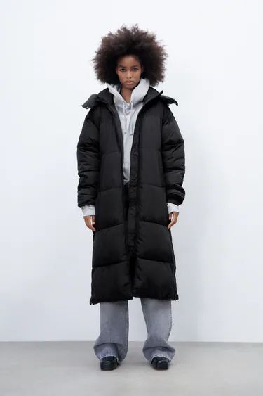 Zara Puffer Jacket, Oversized Puffer Coat, Zara Puffer, Green Puffer Jacket, Leather Puffer Jacket, Long Puffer Jacket, Zara Coat, Long Puffer Coat, Basic Hoodie