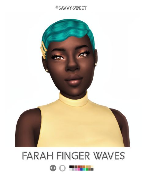 Sims 4 Fingerwaves Cc, Sims 4 Cc Finger Waves, Sims 4 Fingerwaves, Sims 4 Finger Waves, Wet Hair Curls, Female Sims, Finger Waves, Black Couples Goals, Wet Hair