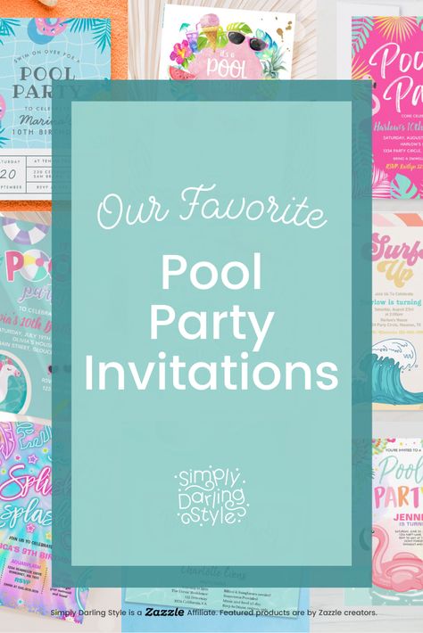 Girls Pool Party Birthday Ideas, Pool Party Invitation Ideas, Pool Party Birthday Ideas, Pool Party For Kids, Girls Pool Party, Kids Pool Party Birthday, Kids Pool Party, Party Invitation Ideas, Pool Party Invite