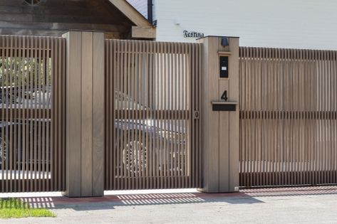 Be inspired | Pouleyn Iron Grill Design, Sliding Gate Designs, Main Doors, Home Gate Design, Gate Designs Modern, Fence Gate Design, Grill Gate Design, Modern Gate, House Fence Design