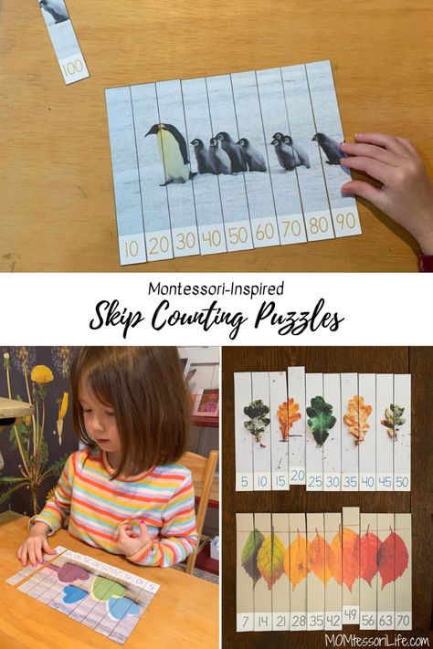 Montessori-Inspired Skip Counting Puzzles Montessori Puzzles, Primary Montessori, Montessori Lesson Plans, Composing Numbers, Montessori Works, Skip Counting Puzzles, Counting Puzzles, Classroom Lesson Plans, Montessori Elementary